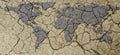 Banner Dried and Cracked Arid Earth Map Drought Concept