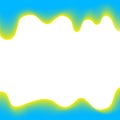 Banner dripping paint blue and yellow for background colorful, watercolor drips border, blue frame of dripping creamy liquid Royalty Free Stock Photo