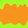 Banner dripping paint green and orange for background colorful, watercolor drips border, green frame of dripping creamy liquid