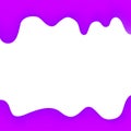 Banner dripping paint purple cartoon style for background, watercolor drips border, purple frame of dripping creamy liquid Royalty Free Stock Photo