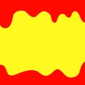 Banner dripping paint red and yellow for background colorful, watercolor drips border, red frame of dripping creamy liquid