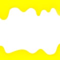 Banner dripping paint yellow cartoon style for background, watercolor drips border, yellow frame of dripping creamy liquid Royalty Free Stock Photo