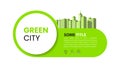 Banner with an ecological green city. Vector