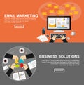 Banner for email marketing and business solutions. Royalty Free Stock Photo