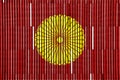 Banner of the Emperor of Japan. Imperial standard of Japan on texture. Concept collage Royalty Free Stock Photo