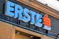 Banner of Erste Bank chain above the entrance t one of its branch Royalty Free Stock Photo