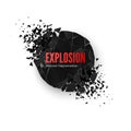 Banner Explosion Simulation. Explode and destruction. Circle shatter effect. Vector illustration isolated on whide background