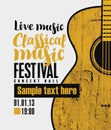 Banner for festival classical music with a guitar