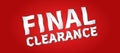 Banner Final Clearance horizontal vector illustration