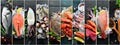 Banner. fish and seafood arrangement Royalty Free Stock Photo