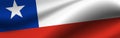 Banner with the flag of Chile. Fabric texture of the flag of Chile Royalty Free Stock Photo