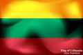 Banner with flag of Lithuania. Colorful illustration with flag for web design. Flag with folds.