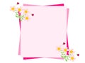 Banner with flowers in the upper left and lower right, in pink, to be able to write messages
