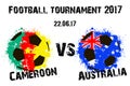 Banner football match Cameroon vs Australia