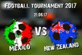 Banner football match Mexico vs New Zealand
