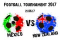 Banner football match Mexico vs New Zealand