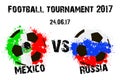 Banner football match Mexico vs Russia