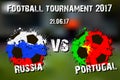 Banner football match Russia vs Portugal