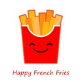 Banner French Fries Emotions. Cute cartoon.