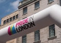 Banner at front of the Gay Pride Parade in London 2018. Photographed in Langham Place.