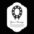 Banner for funeral mourning with white rose and Black ribbon wreath sign vector design