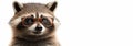 Banner with funny raccoon wearing pair of glasses Royalty Free Stock Photo