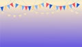 Banner with garlands and flags. Night dance party music night poster template.