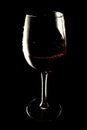 Banner glasses with red wine on black background vinotheque, copy space Royalty Free Stock Photo