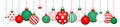 Banner Hanging Christmas Balls Pattern Red Green White Royalty Free Stock Photo