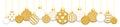 Banner Hanging Christmas Balls Pattern White And Glitter Gold
