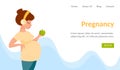 Banner of Happy Carefree Pregnancy. Royalty Free Stock Photo