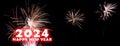 A banner with 2024 Happy New Year with fireworks Royalty Free Stock Photo