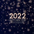 Banner happy new year 2022 with gold dust.