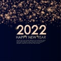 Banner happy new year 2022 with gold dust.