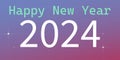 Banner Happy New Year 2024 in retro aesthetics of Y2K. futuristic nostalgia. Vector illustration. Retro style