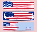 Banner Happy 4th July independence day with fireworks bacground Royalty Free Stock Photo