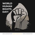 Vector illustration of Human Rights Day With Black and Grey Background