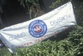 Banner identifying the location of the AAA Disaster Response Team processing insurance claims after the Los Angeles earthquake