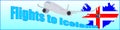 Banner with the inscription Flights to Iceland
