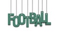 Banner the inscription football and ball hang on the ropes Royalty Free Stock Photo