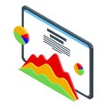 Banner interface icon isometric vector. Marketing software