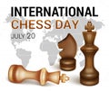 Banner international chess day realistic style vector