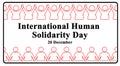 Banner international human solidarity day, 20 December people together