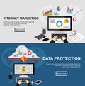 Banner for internet marketing and data protection. Royalty Free Stock Photo