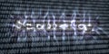 Banner of internet security buzzword text done with kirlian aura photography