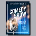 Banner Invitation To Comedy Show In Club Vector Royalty Free Stock Photo