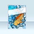 Banner with japanese style koi Royalty Free Stock Photo