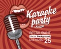 Banner for karaoke party with singing mouth