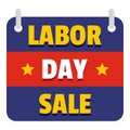 Banner labor day sale logo icon, flat style