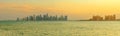 Doha west Bay banner Royalty Free Stock Photo